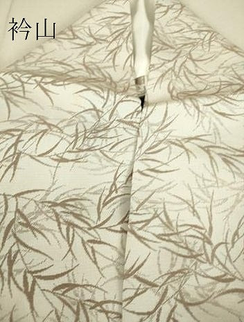 平和屋着物▽上質なお召 単衣 草葉文 ますいわ屋扱い 正絹 逸品 DAAS0762az
