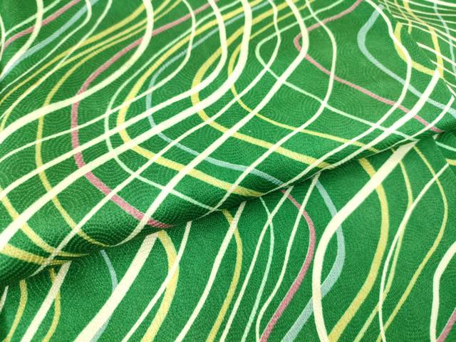 平和屋着物▽上質な小紋 単衣 変わり斜線文 正絹 逸品 DAAS0764az