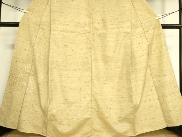 平和屋着物▽豪華色留袖 単衣 紬地 刺繍 草葉文 正絹 逸品 DAAS0765az