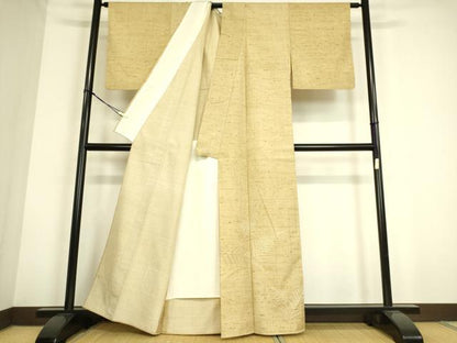 平和屋着物▽豪華色留袖 単衣 紬地 刺繍 草葉文 正絹 逸品 DAAS0765az