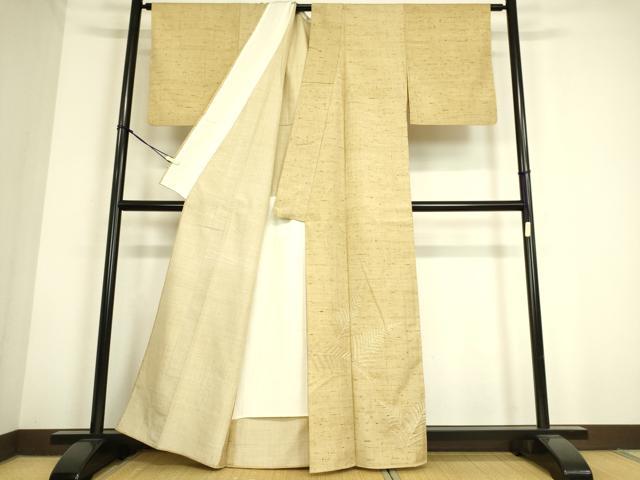 平和屋着物▽豪華色留袖 単衣 紬地 刺繍 草葉文 正絹 逸品 DAAS0765az