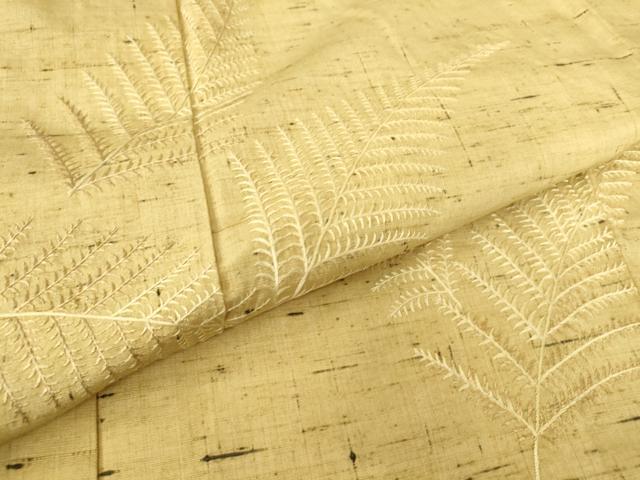 平和屋着物▽豪華色留袖 単衣 紬地 刺繍 草葉文 正絹 逸品 DAAS0765az