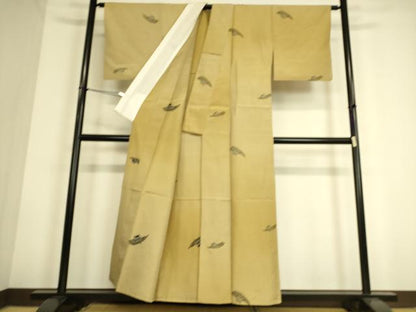 平和屋着物▽上質な紬 単衣 船 正絹 逸品 DAAS0775az