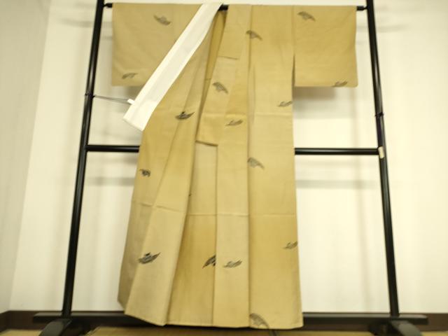 平和屋着物▽上質な紬 単衣 船 正絹 逸品 DAAS0775az