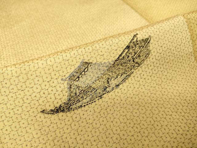 平和屋着物▽上質な紬 単衣 船 正絹 逸品 DAAS0775az
