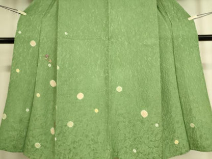平和屋着物▽訪問着 単衣 総刺繍 絞り 扇面花文 正絹 逸品 DAAS0777az