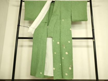 平和屋着物▽訪問着 単衣 総刺繍 絞り 扇面花文 正絹 逸品 DAAS0777az