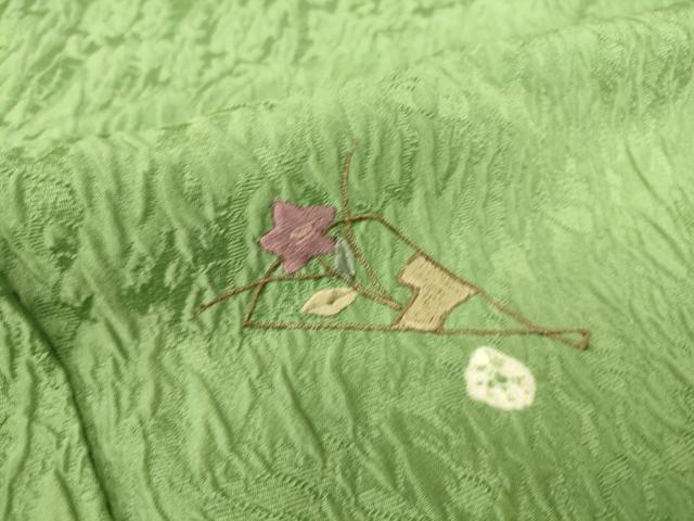 平和屋着物▽訪問着 単衣 総刺繍 絞り 扇面花文 正絹 逸品 DAAS0777az