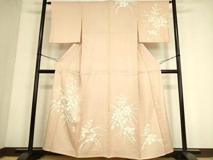 平和屋着物▽訪問着 単衣 刺繍 草花文 金彩 正絹 逸品 DAAS0782az