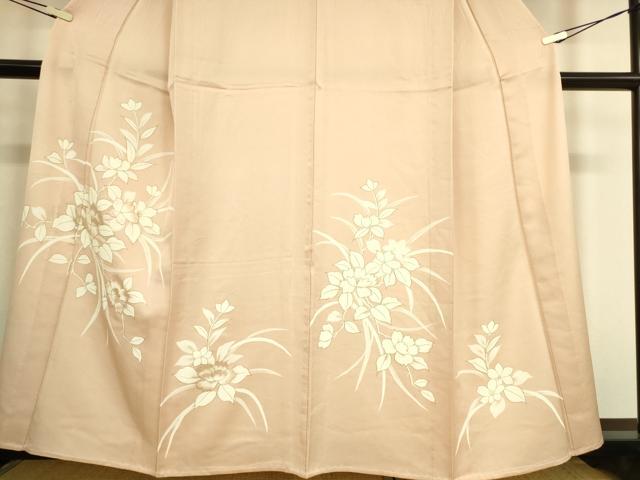 平和屋着物▽訪問着 単衣 刺繍 草花文 金彩 正絹 逸品 DAAS0782az