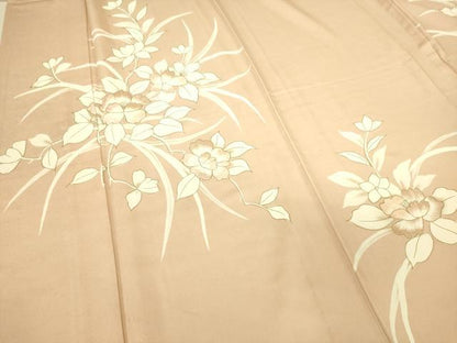 平和屋着物▽訪問着 単衣 刺繍 草花文 金彩 正絹 逸品 DAAS0782az