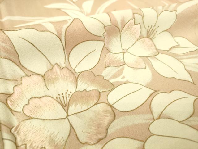 平和屋着物▽訪問着 単衣 刺繍 草花文 金彩 正絹 逸品 DAAS0782az