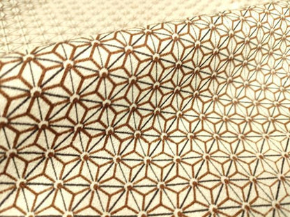 平和屋着物▽上質な小紋 単衣 麻の葉文 正絹 逸品 DAAS0784az