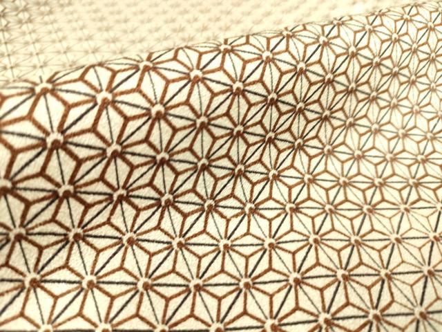 平和屋着物▽上質な小紋 単衣 麻の葉文 正絹 逸品 DAAS0784az