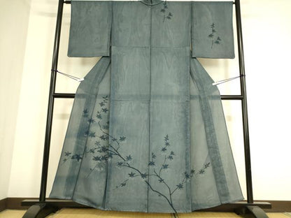 平和屋着物▽訪問着 無双 紗袷 紗×絽 枝花に休み鳥 正絹 逸品 未使用 DAAS0788az