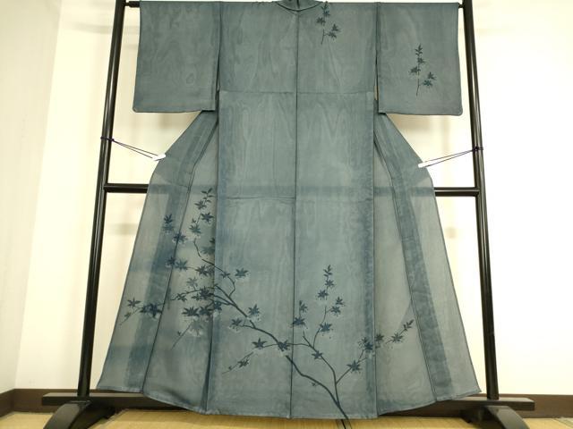 平和屋着物▽訪問着 無双 紗袷 紗×絽 枝花に休み鳥 正絹 逸品 未使用 DAAS0788az