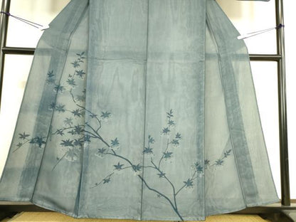平和屋着物▽訪問着 無双 紗袷 紗×絽 枝花に休み鳥 正絹 逸品 未使用 DAAS0788az