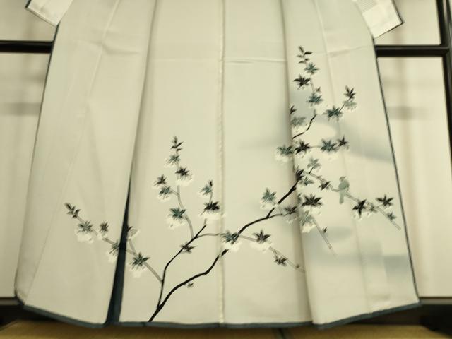 平和屋着物▽訪問着 無双 紗袷 紗×絽 枝花に休み鳥 正絹 逸品 未使用 DAAS0788az