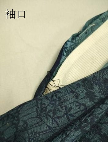 平和屋着物▽男性 小紋 無双 紗袷 紗×絽 草花文 正絹 逸品 DAAS0789az