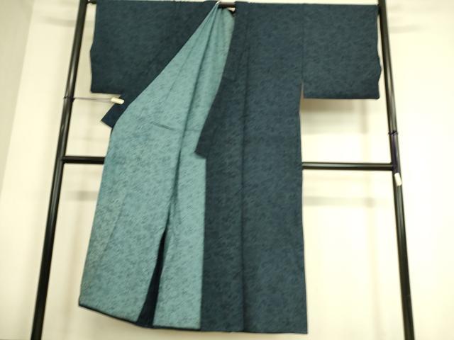 平和屋着物▽男性 小紋 無双 紗袷 紗×絽 草花文 正絹 逸品 DAAS0789az