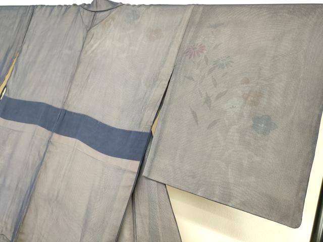 平和屋着物▽訪問着 無双 紗袷 紗×絽 草花文 正絹 逸品 DAAS0790az