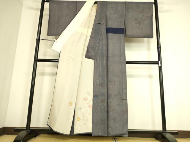 平和屋着物▽訪問着 無双 紗袷 紗×絽 草花文 正絹 逸品 DAAS0790az