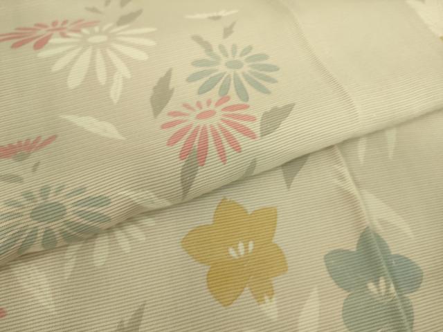 平和屋着物▽訪問着 無双 紗袷 紗×絽 草花文 正絹 逸品 DAAS0790az