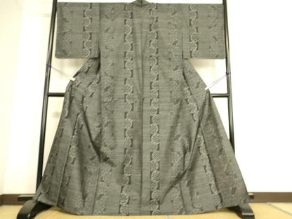平和屋着物▽本場大島紬 単衣 源氏車間道 正絹 逸品 DAAS0791az