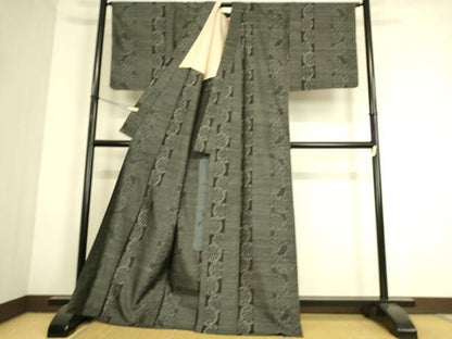 平和屋着物▽本場大島紬 単衣 源氏車間道 正絹 逸品 DAAS0791az
