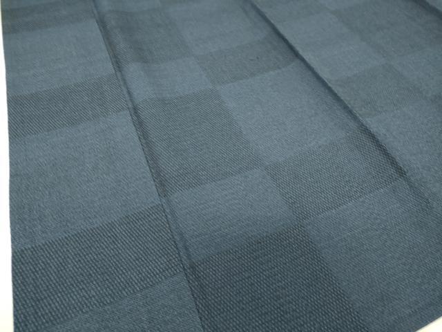 平和屋着物▽本塩沢 単衣 市松文 正絹 逸品 DAAS0793az