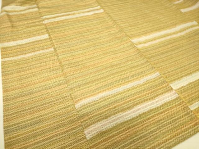 平和屋着物▽上質な紬　単衣　横段文　正絹　逸品　DAAS0795az