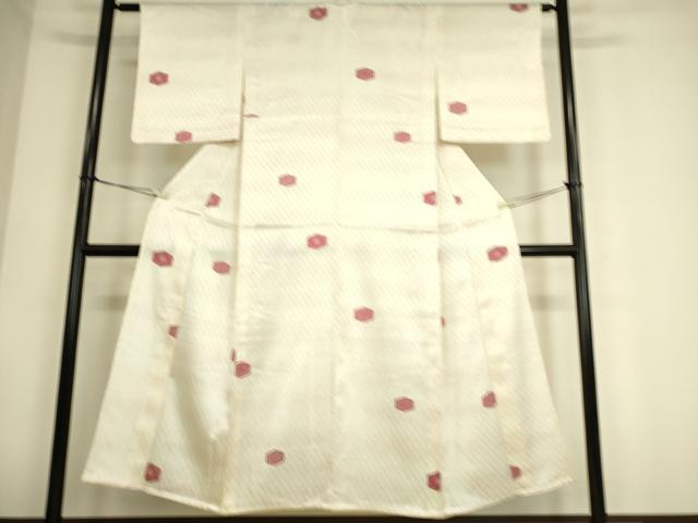 平和屋着物▽上質な小紋 単衣 亀甲花文 正絹 逸品 DAAS0798az