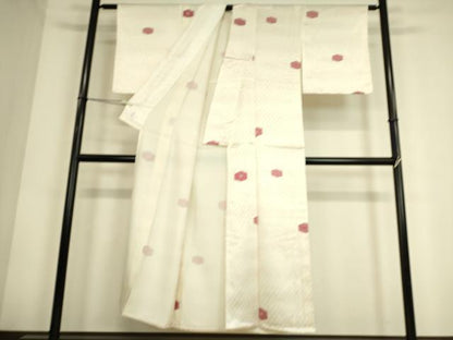 平和屋着物▽上質な小紋 単衣 亀甲花文 正絹 逸品 DAAS0798az