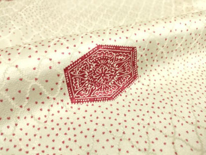 平和屋着物▽上質な小紋 単衣 亀甲花文 正絹 逸品 DAAS0798az