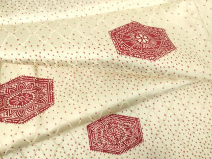 平和屋着物▽上質な小紋 単衣 亀甲花文 正絹 逸品 DAAS0798az