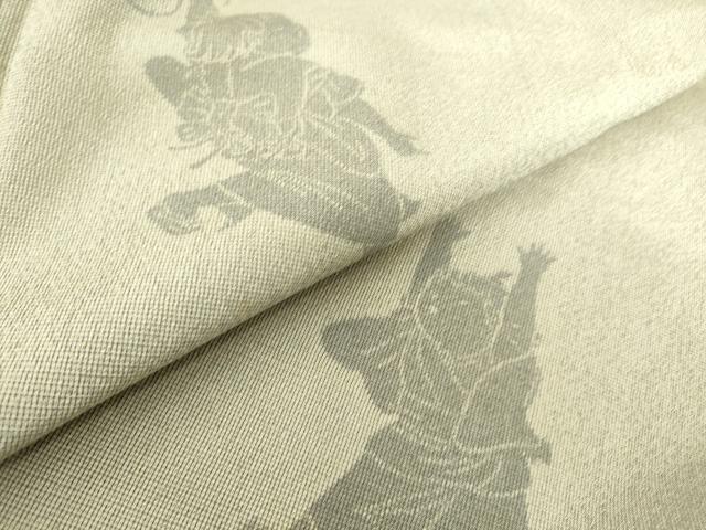 平和屋着物▽本塩沢 訪問着 単衣 やまだ織 童子 正絹 逸品 DAAS0801az