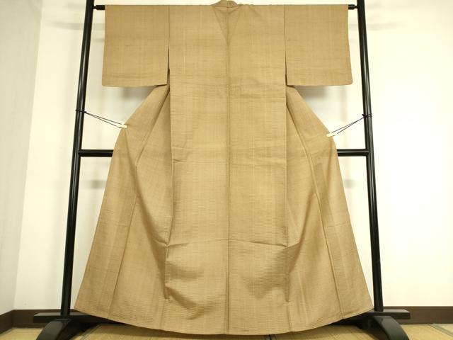 平和屋着物▽上質な紬 単衣 縞 正絹 逸品 未使用 DAAS0802az