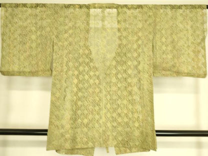 平和屋着物▽道行コート スリーシーズン 春夏秋 塵除け リボン織 菱繋ぎ 正絹 逸品 DAAS0811az