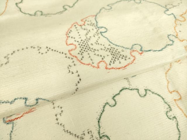 平和屋着物▽上質な紬 単衣 雪輪重ね文 正絹 逸品 DAAS0907az