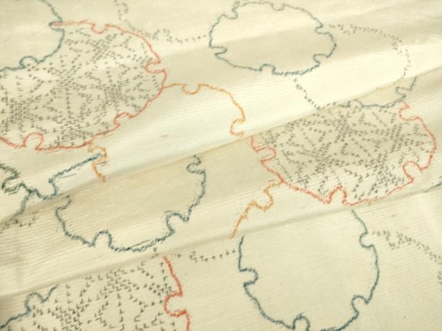 平和屋着物▽上質な紬 単衣 雪輪重ね文 正絹 逸品 DAAS0907az