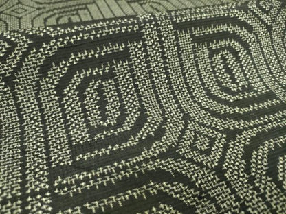 平和屋着物▽上質な紬 単衣 幾何学文 正絹 逸品 DAAS0910az