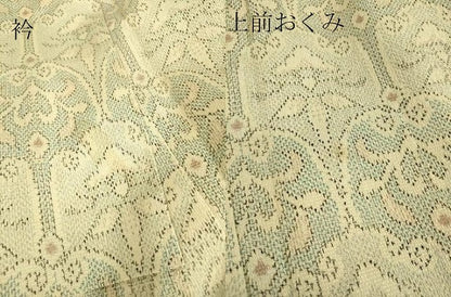 平和屋着物▽本塩沢 単衣 洋花文 正絹 逸品 DAAS0911az
