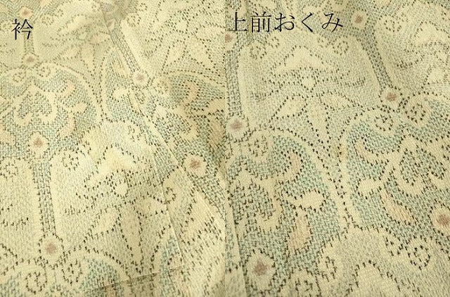 平和屋着物▽本塩沢 単衣 洋花文 正絹 逸品 DAAS0911az