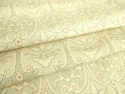 平和屋着物▽本塩沢 単衣 洋花文 正絹 逸品 DAAS0911az