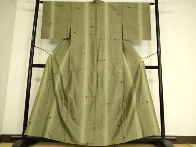平和屋着物▽上質な紬 単衣 霞間道 正絹 逸品 DAAS0914az