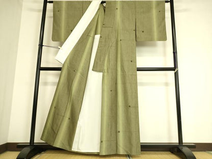 平和屋着物▽上質な紬 単衣 霞間道 正絹 逸品 DAAS0914az