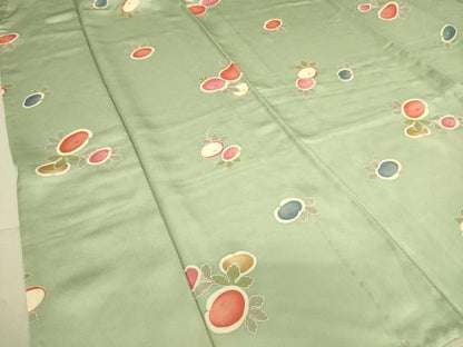 平和屋着物▽上質な小紋 単衣 菊 金彩 正絹 逸品 DAAS0918az