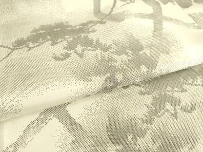 平和屋着物▽本場大島紬 白大島 9マルキ 単衣 樹林文 正絹 逸品 DAAS0933az