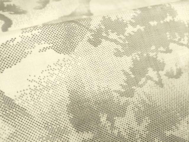 平和屋着物▽本場大島紬 白大島 9マルキ 単衣 樹林文 正絹 逸品 DAAS0933az