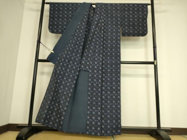 平和屋着物▽小紋 単衣 絣文 綿 DAAS0936az